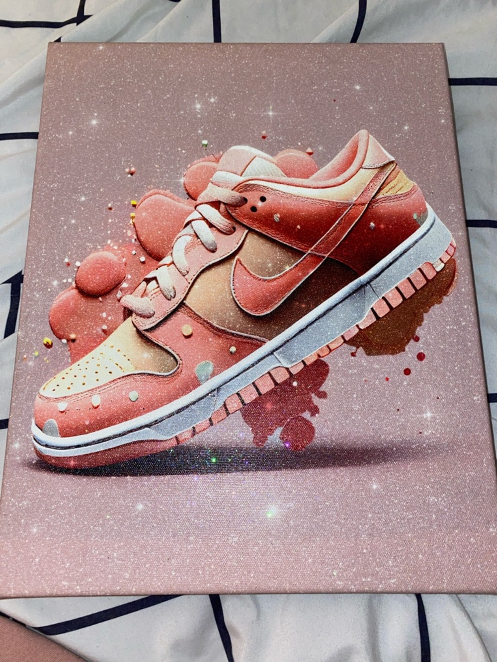 Nike Pink and Peach Dunk Low Art Print